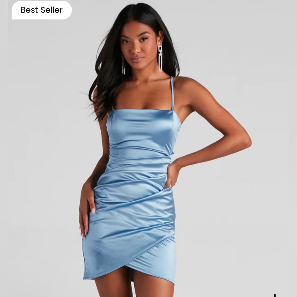 Windsor Wrapped In Stylish Satin Mini Dress
